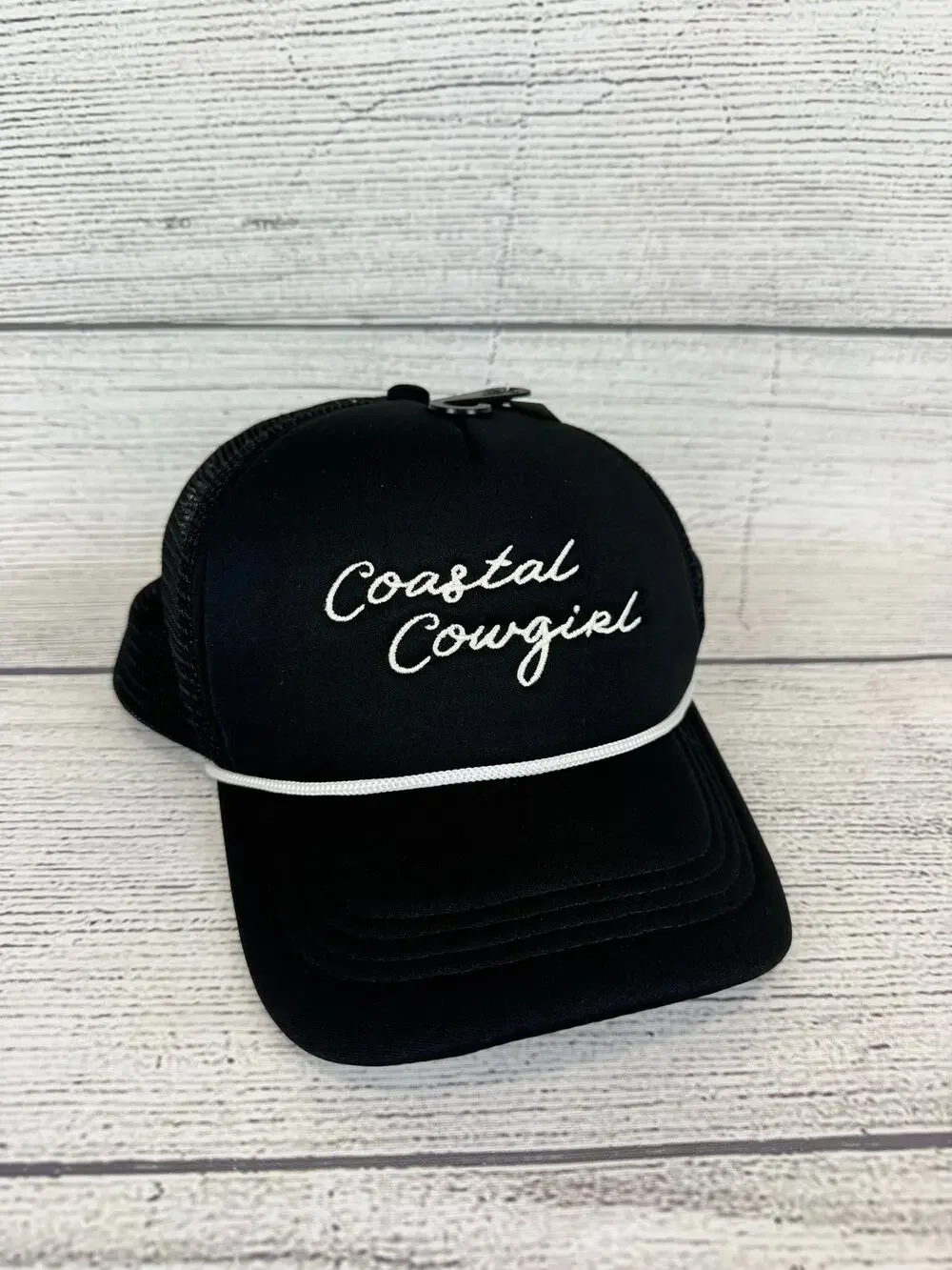 No Boundaries Women's Black Coastal Cowgirl Embroidered Trucker Cap